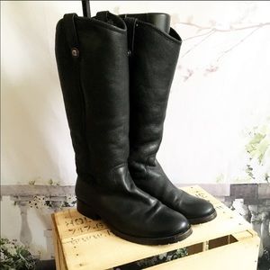 FRYE Melissa Button Tall Shearling Black boot 8.5
